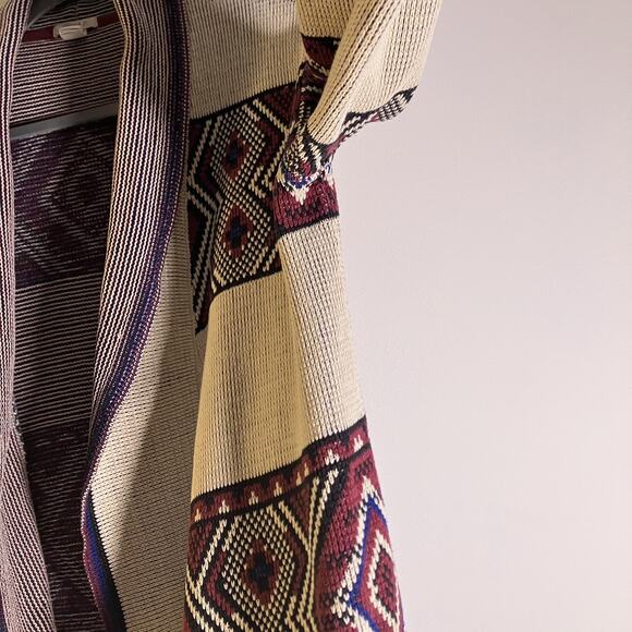 Forever 21 Cardigan Womens Small Boho Knit Aztec Open Sweater Pockets Layering - Picture 11 of 16